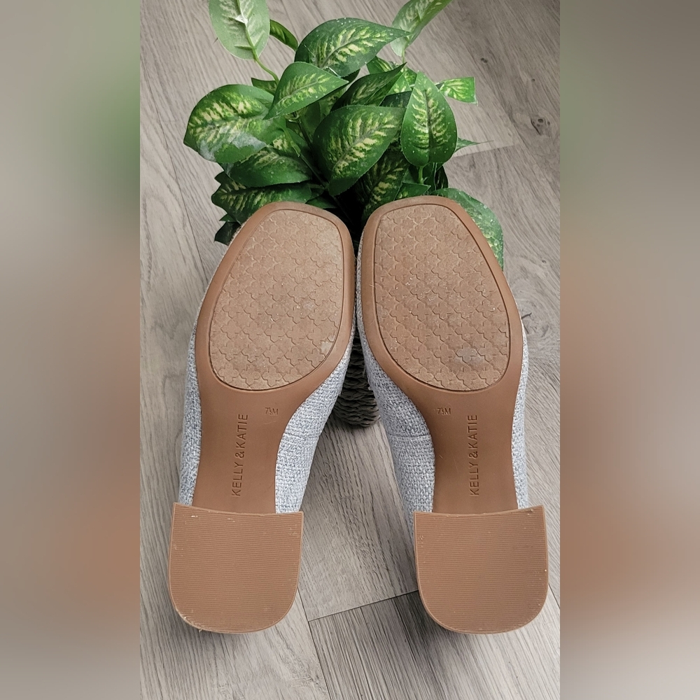Kelly & Katie Payln Linen/Cloth Gray Loafers with 2" Heel, Women's US 7.5, EU 38 - Picture 10 of 13